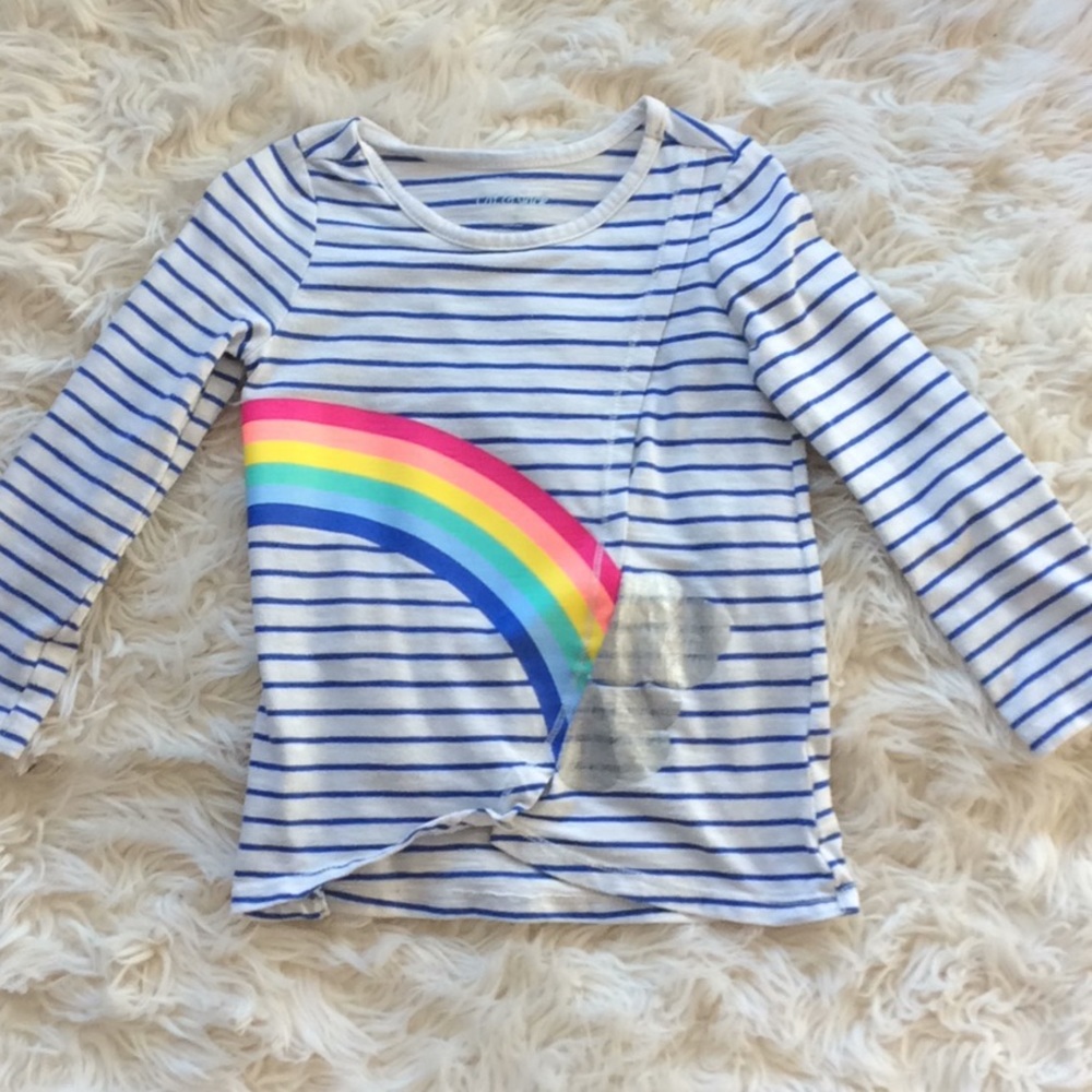 5/$25 Rainbow faux warp long sleeve tee 3T